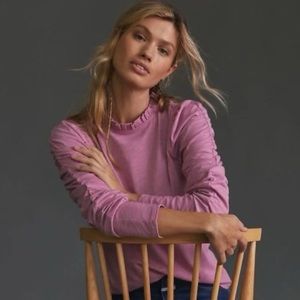 3/$20 🌿 Anthropologie Ruched long sleeve top in mauve